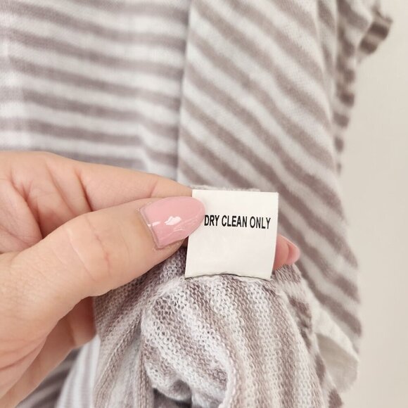 Eileen Fisher 100% Linen Striped Beige Tunic Lightweight Blouse Top Oversize S - Picture 8 of 8